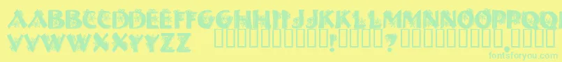 HalloweenSpider-fontti – vihreät fontit keltaisella taustalla