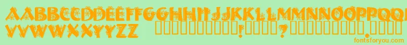 HalloweenSpider Font – Orange Fonts on Green Background