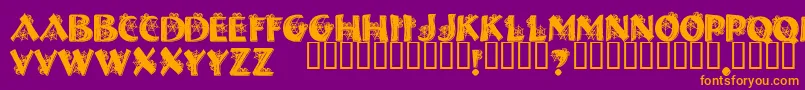 HalloweenSpider-Schriftart – Orangefarbene Schriften auf violettem Hintergrund