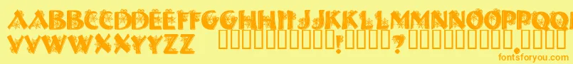 HalloweenSpider-fontti – oranssit fontit keltaisella taustalla