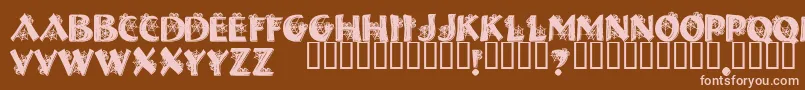 HalloweenSpider-fontti – vaaleanpunaiset fontit ruskealla taustalla