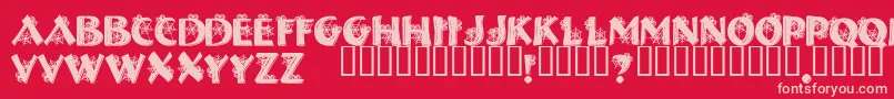 HalloweenSpider-fontti – vaaleanpunaiset fontit punaisella taustalla