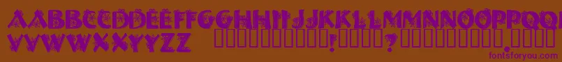 フォントHalloweenSpider – 紫色のフォント、茶色の背景