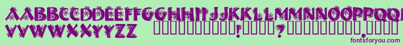 HalloweenSpider-fontti – violetit fontit vihreällä taustalla