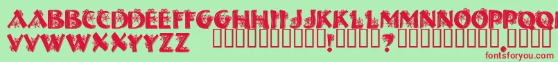 フォントHalloweenSpider – 赤い文字の緑の背景