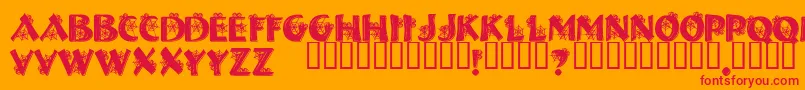フォントHalloweenSpider – オレンジの背景に赤い文字