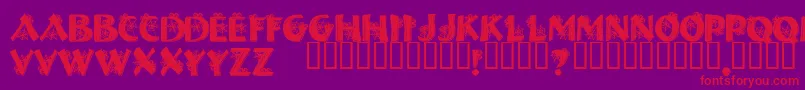HalloweenSpider-Schriftart – Rote Schriften auf violettem Hintergrund