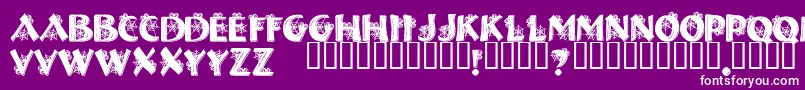 HalloweenSpider-Schriftart – Weiße Schriften auf violettem Hintergrund