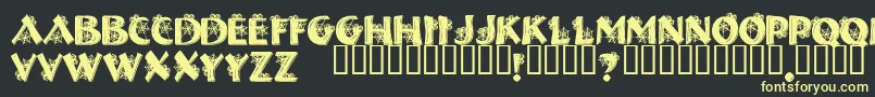 HalloweenSpider-fontti – keltaiset fontit mustalla taustalla