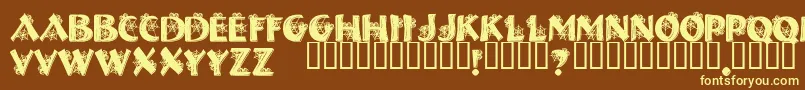 HalloweenSpider-fontti – keltaiset fontit ruskealla taustalla