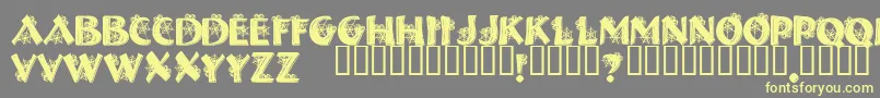 HalloweenSpider-fontti – keltaiset fontit harmaalla taustalla