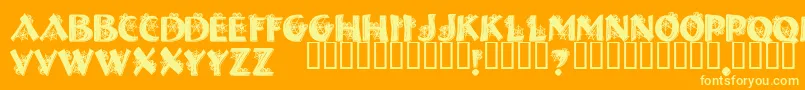 HalloweenSpider-Schriftart – Gelbe Schriften auf orangefarbenem Hintergrund