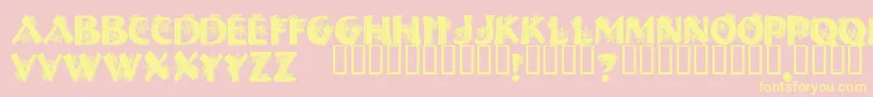 HalloweenSpider-Schriftart – Gelbe Schriften auf rosa Hintergrund