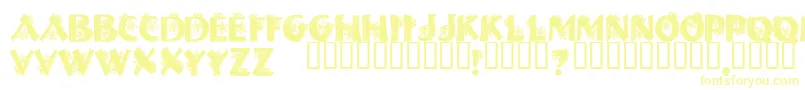 Шрифт HalloweenSpider – жёлтые шрифты на белом фоне