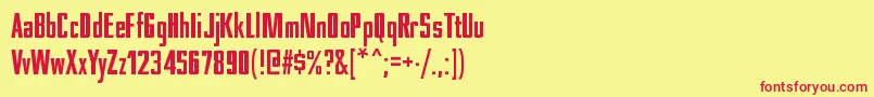 NesobritecdblRegular Font – Red Fonts on Yellow Background