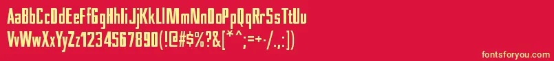 フォントNesobritecdblRegular – 黄色の文字、赤い背景