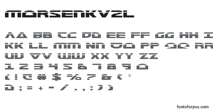 Schriftart Morsenkv2l – Alphabet, Zahlen, spezielle Symbole