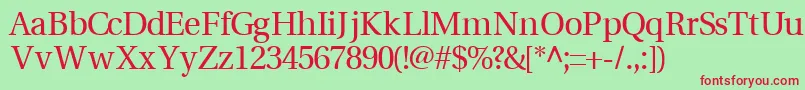 VeracitysskRegular Font – Red Fonts on Green Background