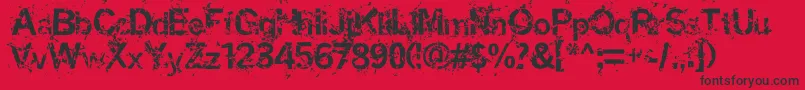 MiasmOutfection-Schriftart – Schwarze Schriften auf rotem Hintergrund