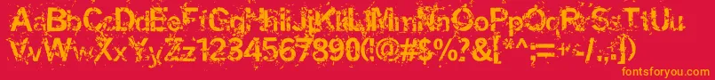 MiasmOutfection Font – Orange Fonts on Red Background