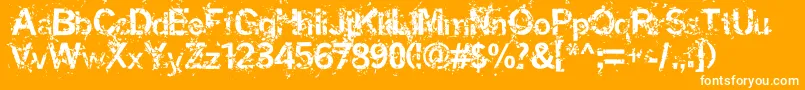 MiasmOutfection Font – White Fonts on Orange Background