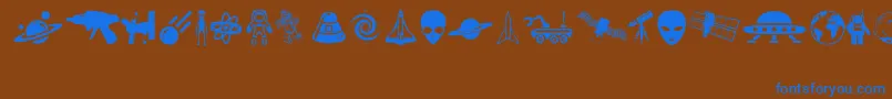OtherSpace Font – Blue Fonts on Brown Background