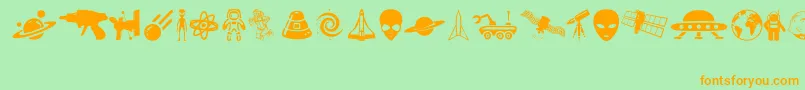 OtherSpace Font – Orange Fonts on Green Background