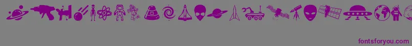 フォントOtherSpace – 紫色のフォント、灰色の背景