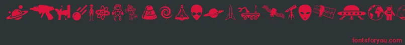 fuente OtherSpace – Fuentes Rojas Sobre Fondo Negro