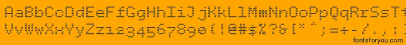 Bpdotsminusbold-fontti – mustat fontit oranssilla taustalla