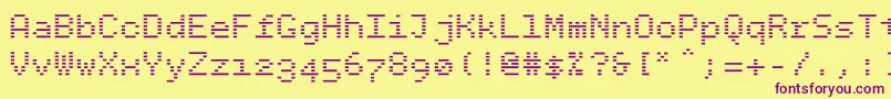 Czcionka Bpdotsminusbold – fioletowe czcionki na żółtym tle