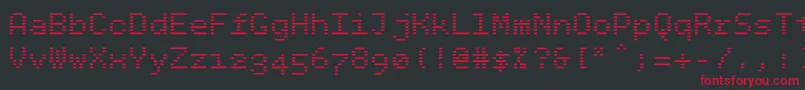 Bpdotsminusbold-Schriftart – Rote Schriften auf schwarzem Hintergrund