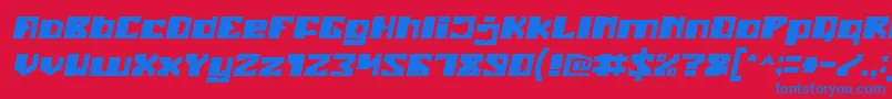 EnormousItalic Font – Blue Fonts on Red Background