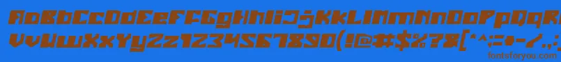 EnormousItalic Font – Brown Fonts on Blue Background