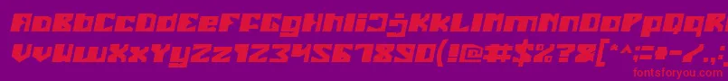 EnormousItalic Font – Red Fonts on Purple Background