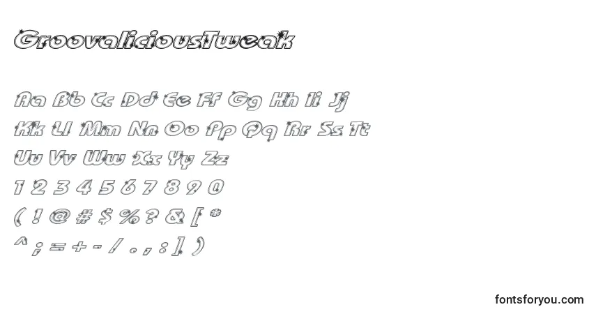 Fuente GroovaliciousTweak - alfabeto, números, caracteres especiales