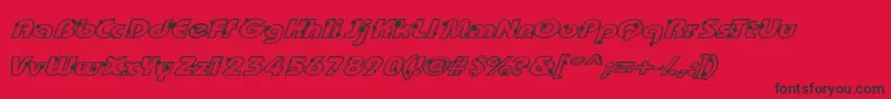 GroovaliciousTweak Font – Black Fonts on Red Background