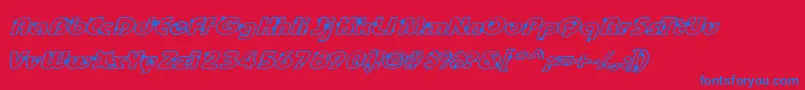 GroovaliciousTweak-Schriftart – Blaue Schriften auf rotem Hintergrund