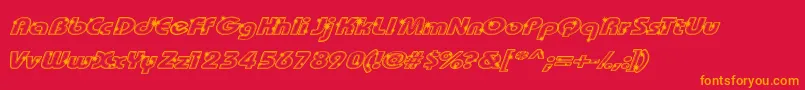GroovaliciousTweak Font – Orange Fonts on Red Background