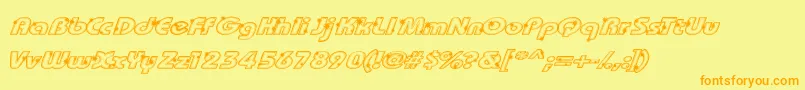GroovaliciousTweak Font – Orange Fonts on Yellow Background
