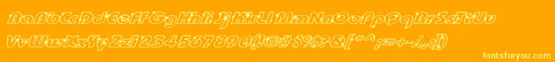 GroovaliciousTweak-Schriftart – Gelbe Schriften auf orangefarbenem Hintergrund