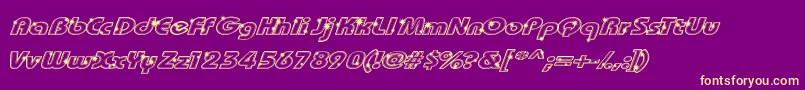 GroovaliciousTweak Font – Yellow Fonts on Purple Background