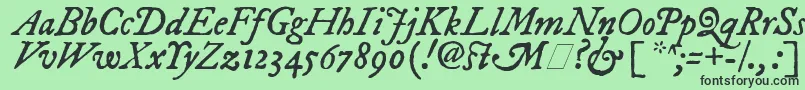 フォントFepiit2 – 緑の背景に黒い文字