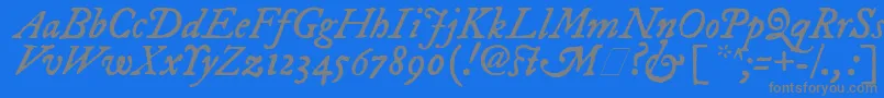 フォントFepiit2 – 青い背景に灰色の文字