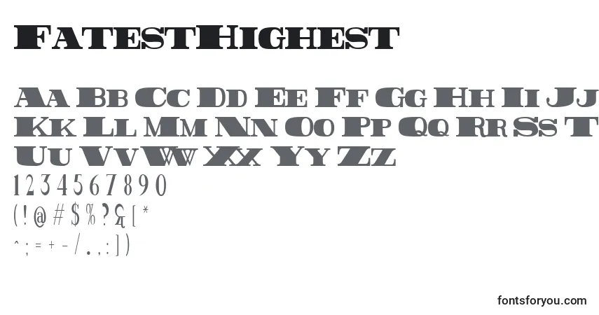 FatestHighestフォント–アルファベット、数字、特殊文字
