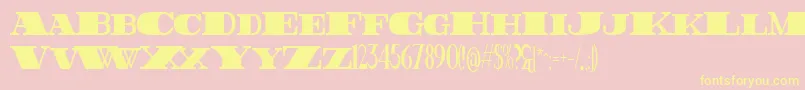 FatestHighest-Schriftart – Gelbe Schriften auf rosa Hintergrund