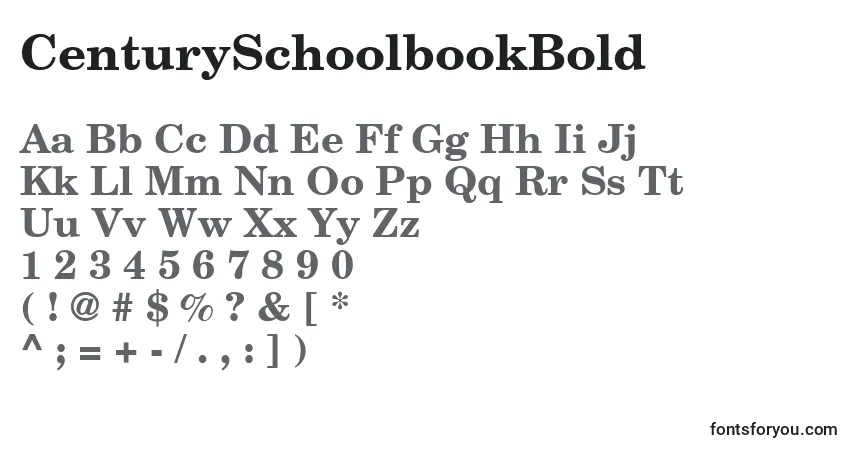 Шрифт CenturySchoolbookBold – алфавит, цифры, специальные символы