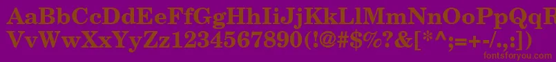 Police CenturySchoolbookBold – polices brunes sur fond violet