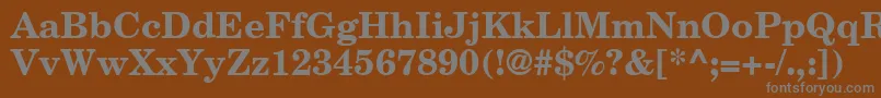フォントCenturySchoolbookBold – 茶色の背景に灰色の文字