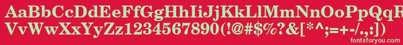 CenturySchoolbookBold Font – Green Fonts on Red Background